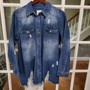 Almost Famous jean jacket sz XL